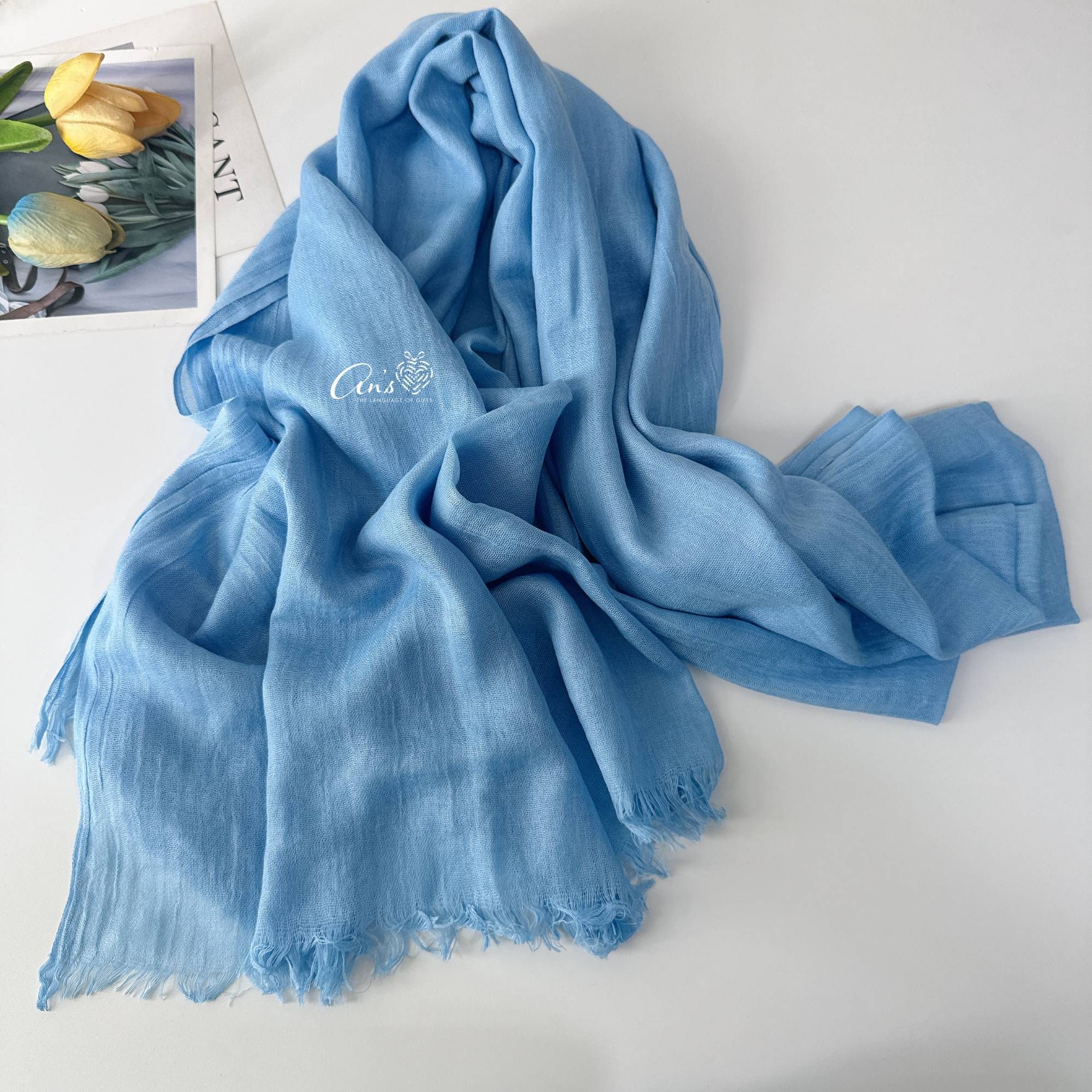  Khăn choàng mỏng Linen Charm Rhyme mã KC_1001 