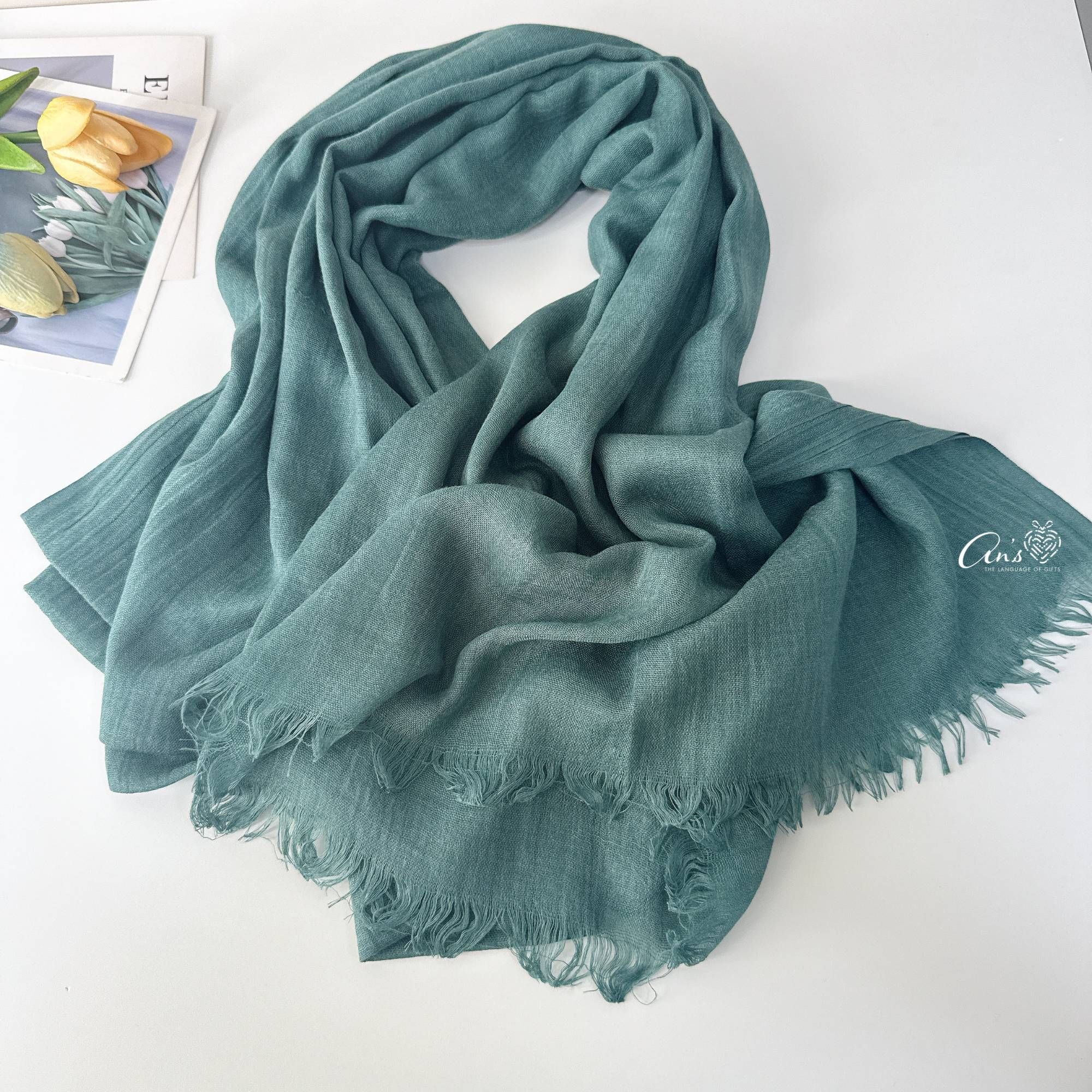  Khăn choàng mỏng Linen Charm Rhyme mã KC_1001 