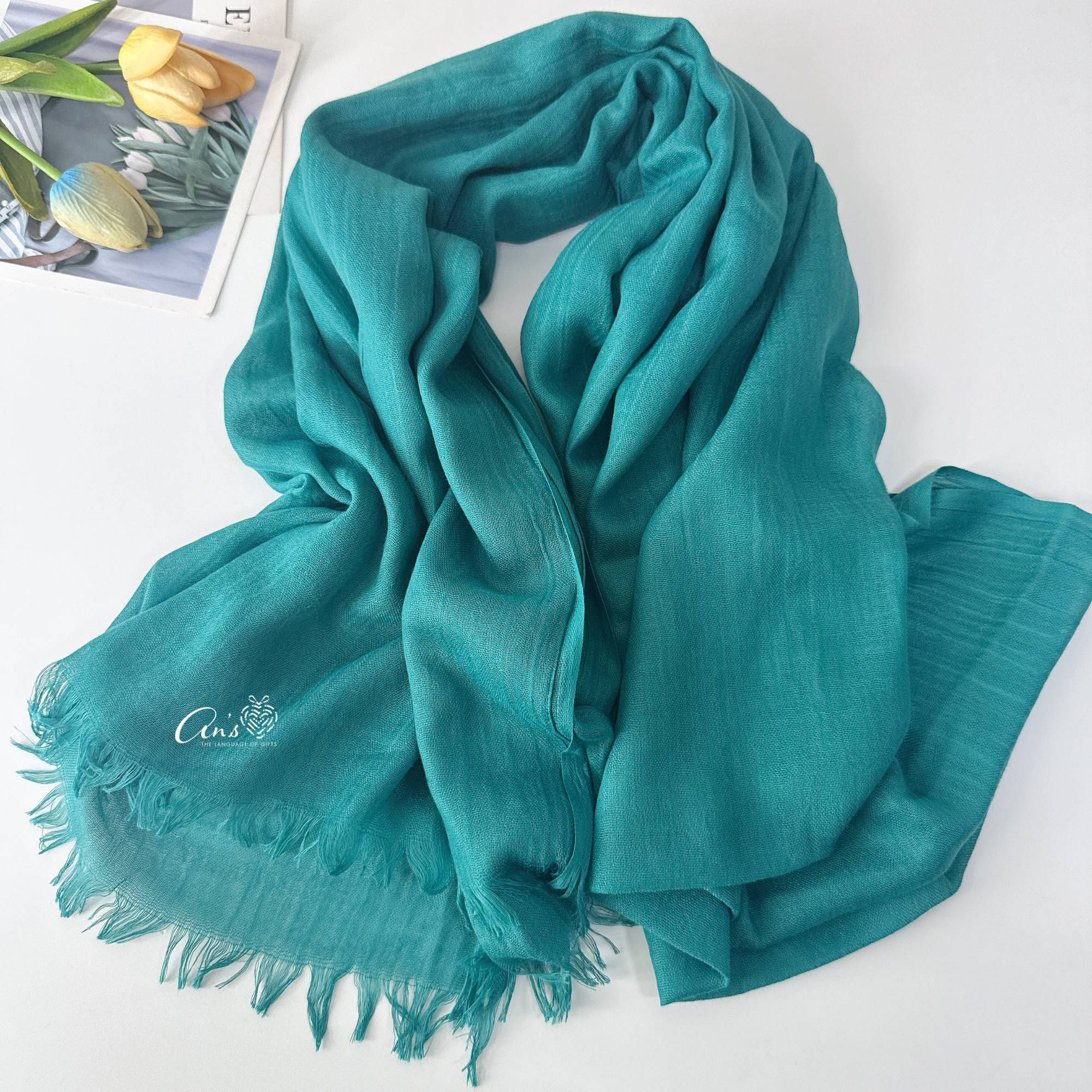 Khăn choàng mỏng Linen Charm Rhyme mã KC_1001 