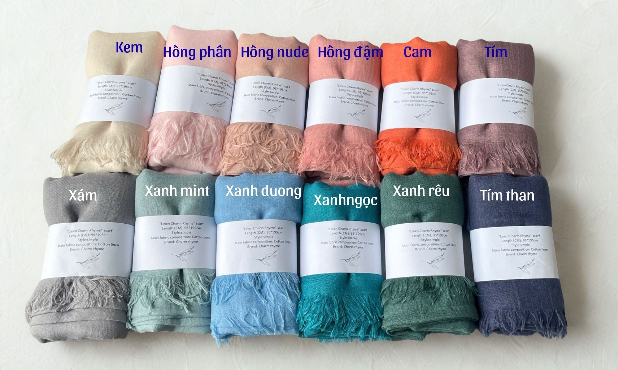  Khăn choàng mỏng Linen Charm Rhyme mã KC_1001 