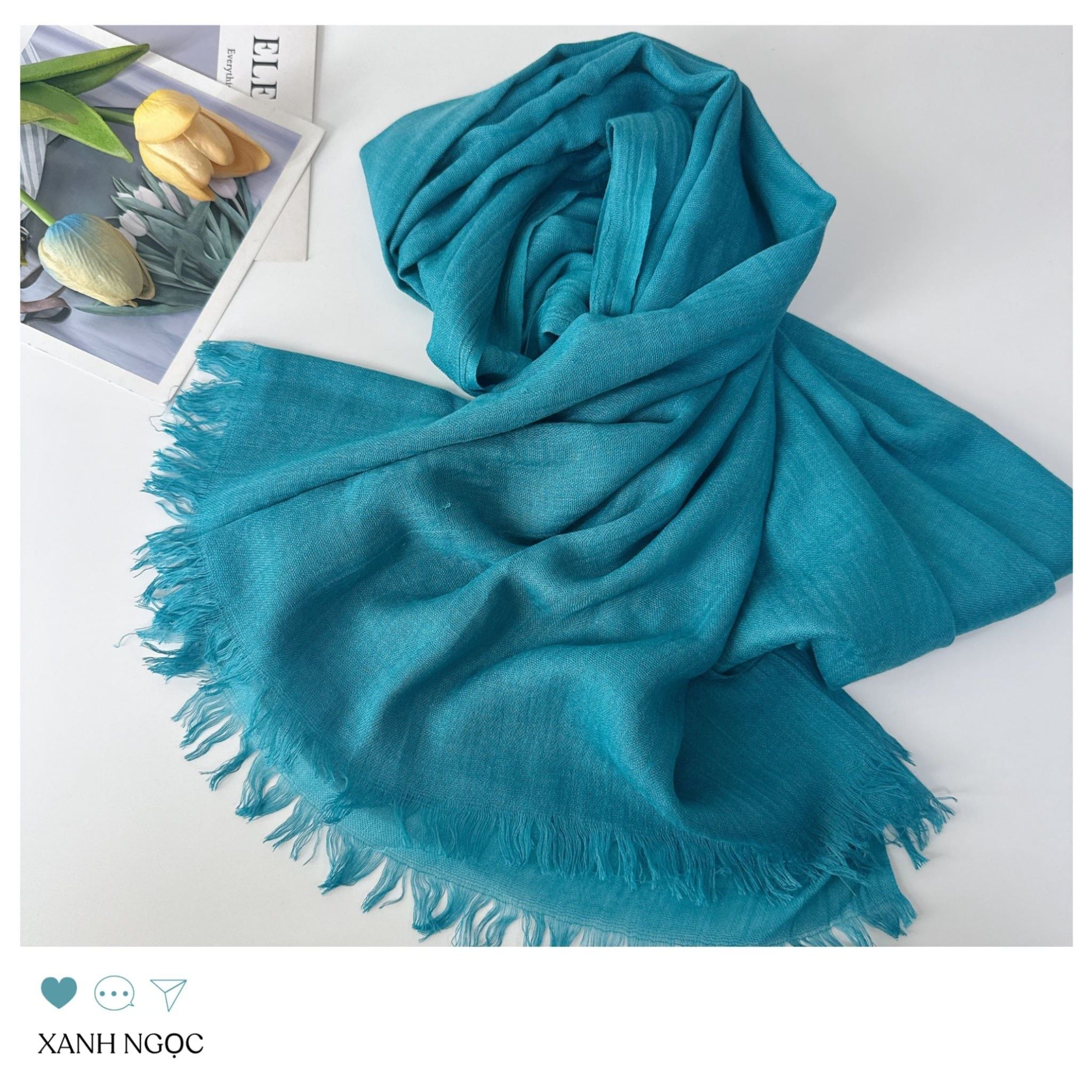  Khăn choàng mỏng Linen Charm Rhyme mã KC_1001 