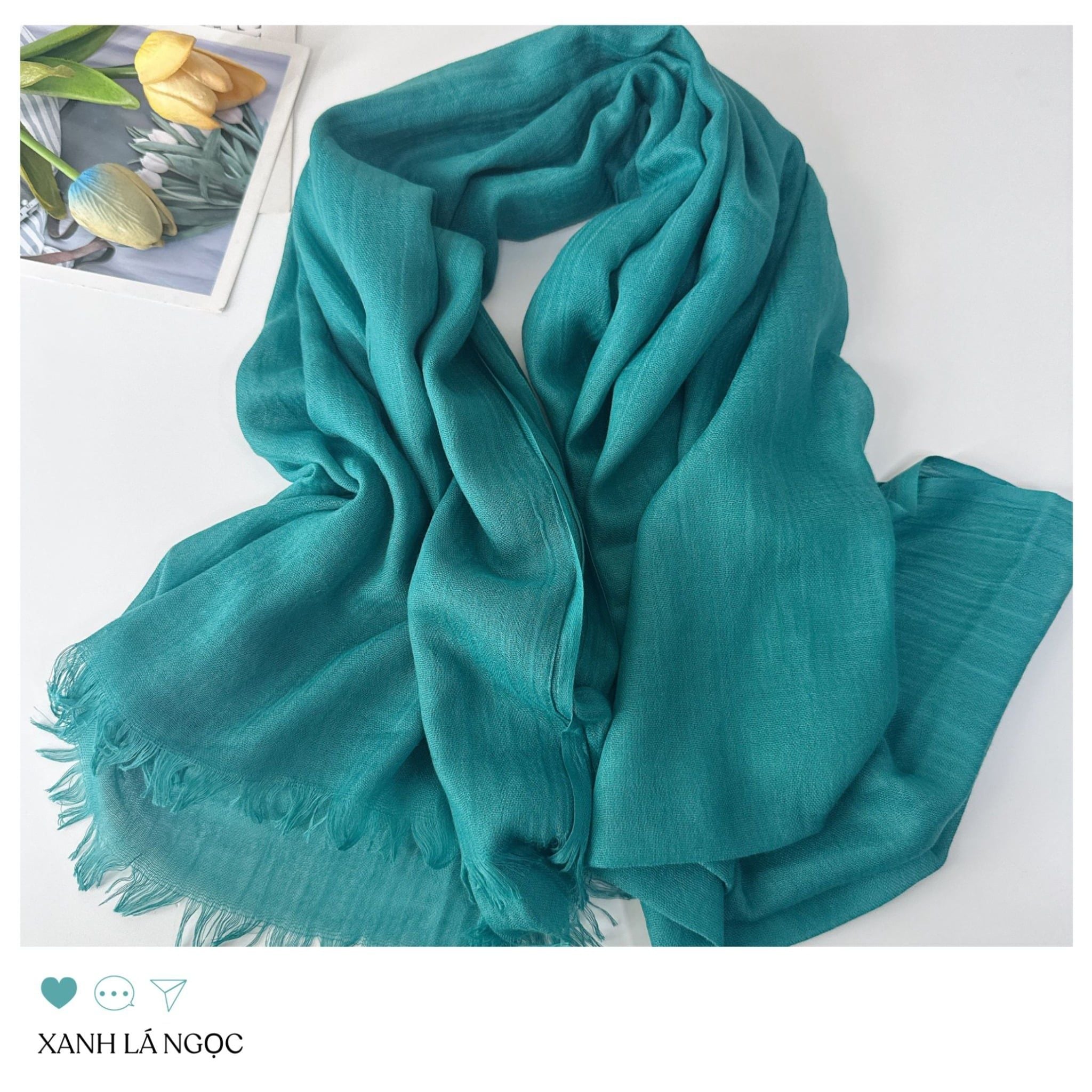  Khăn choàng mỏng Linen Charm Rhyme mã KC_1001 