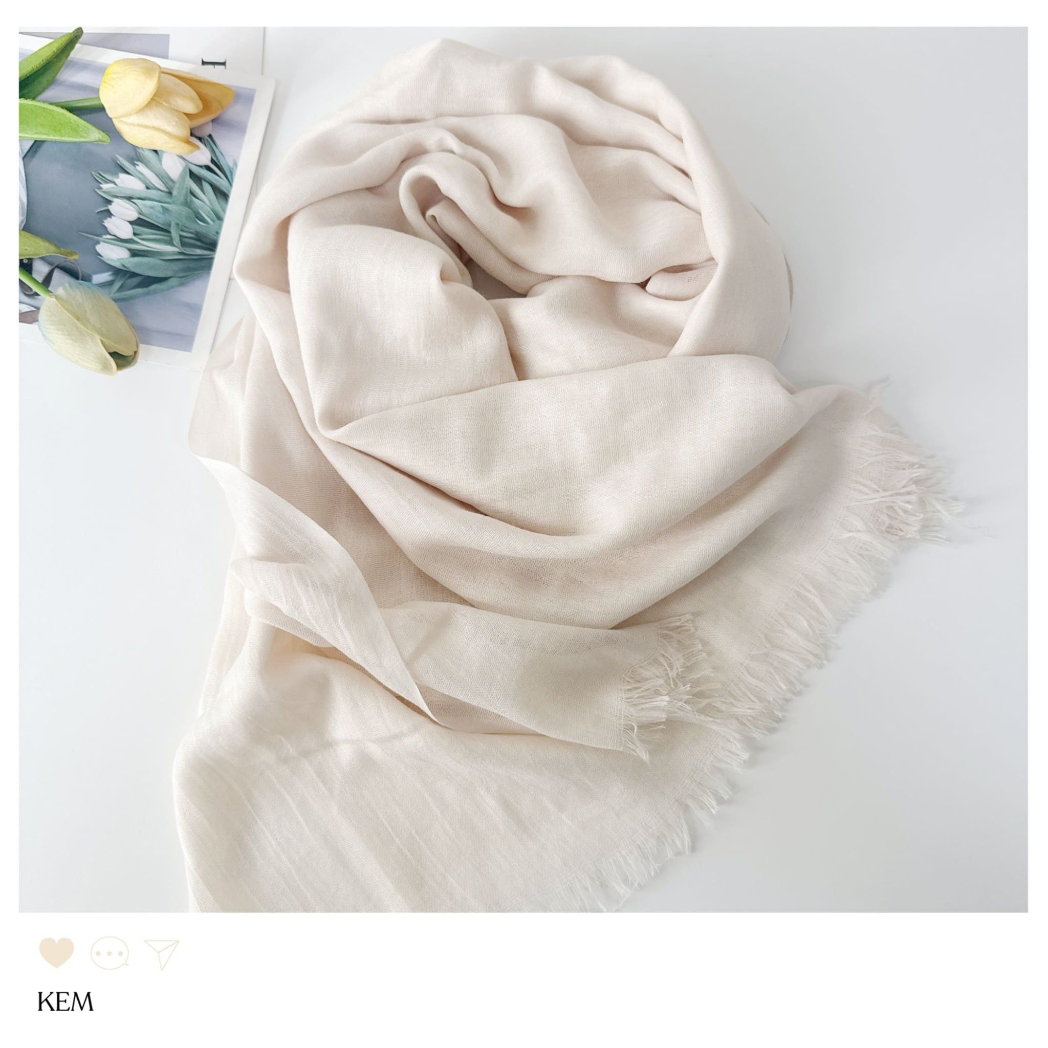  Khăn choàng mỏng Linen Charm Rhyme mã KC_1001 