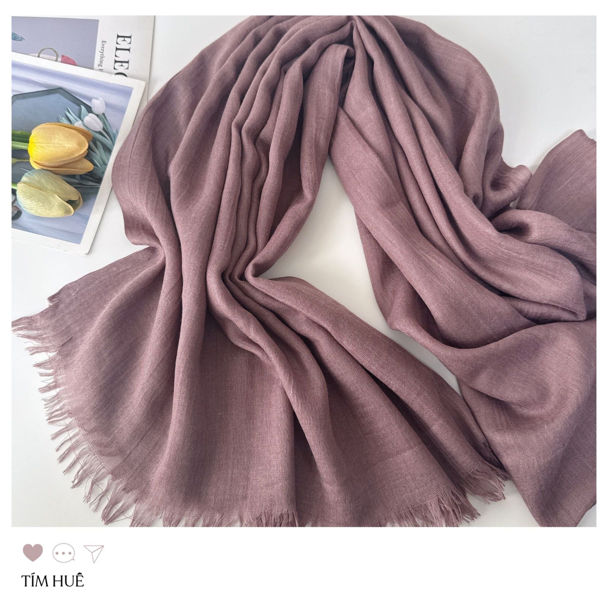  Khăn choàng mỏng Linen Charm Rhyme mã KC_1001 