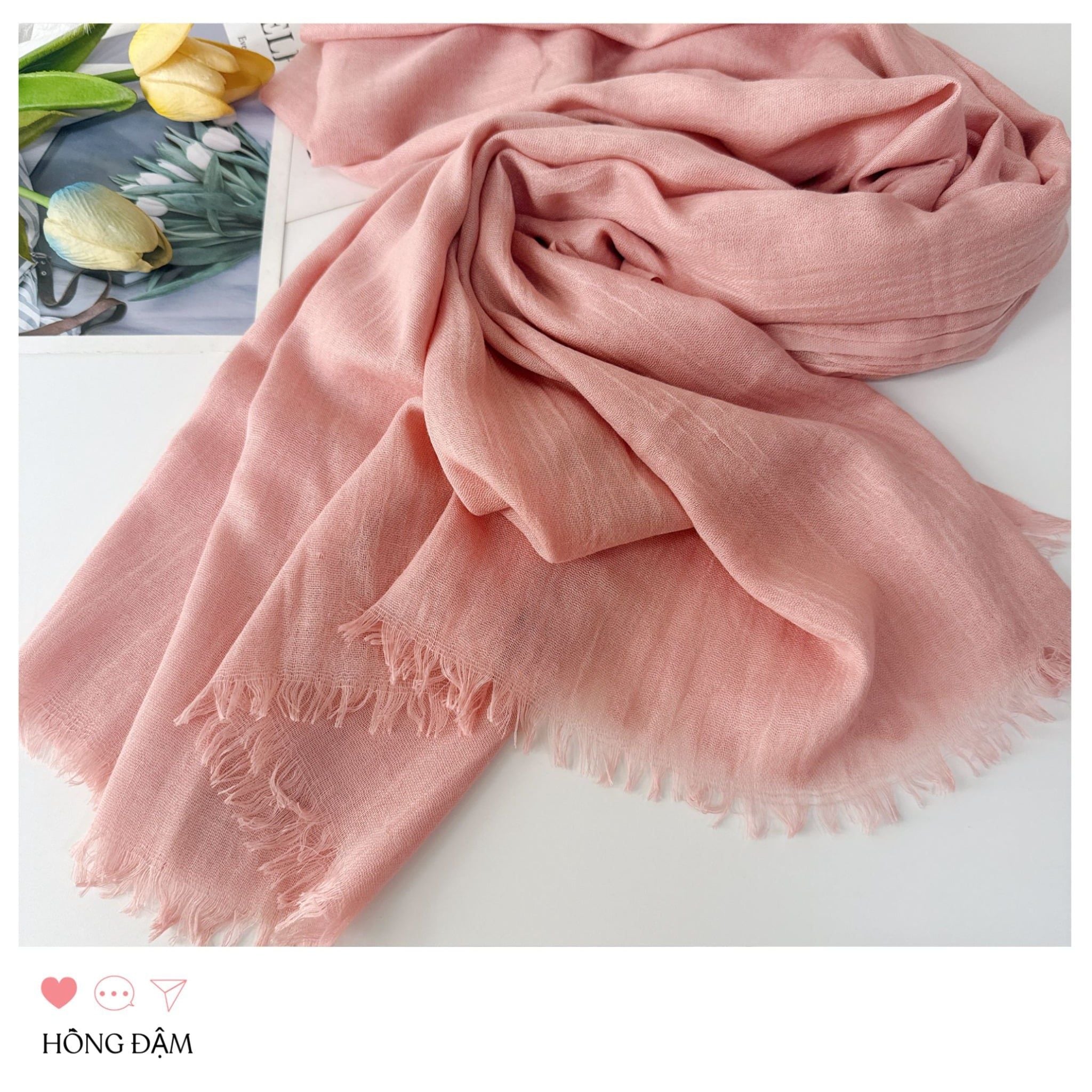  Khăn choàng mỏng Linen Charm Rhyme mã KC_1001 