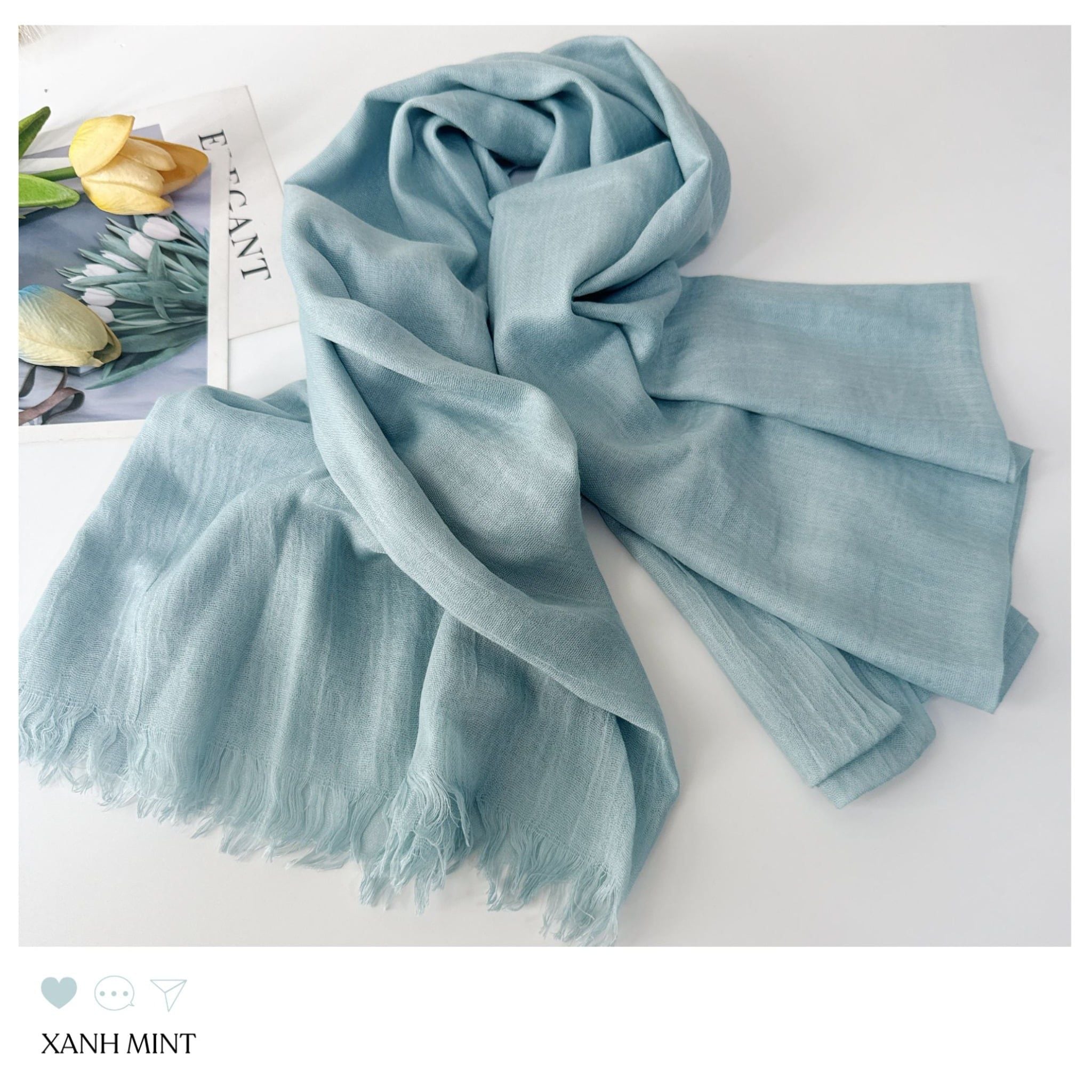  Khăn choàng mỏng Linen Charm Rhyme mã KC_1001 