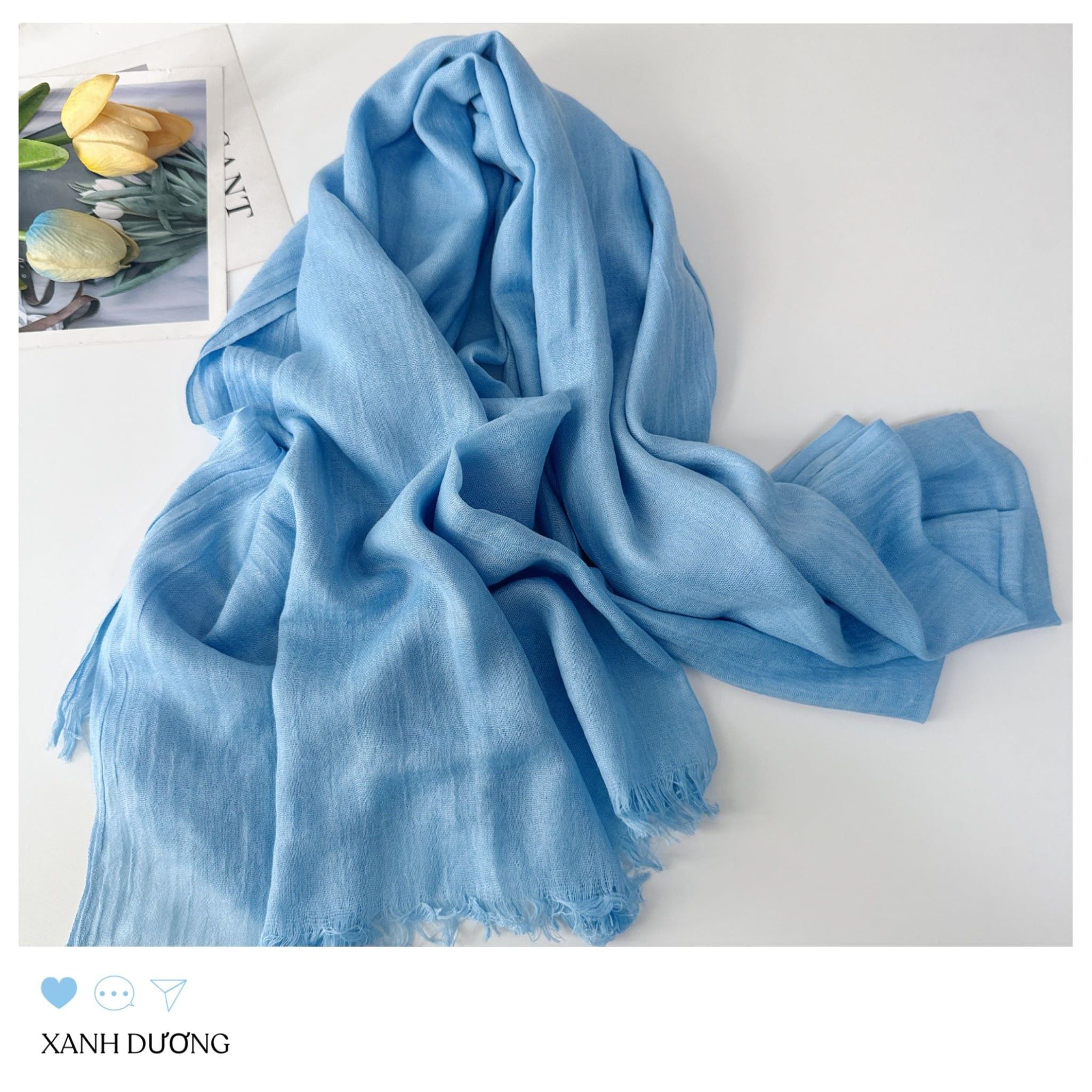  Khăn choàng mỏng Linen Charm Rhyme mã KC_1001 