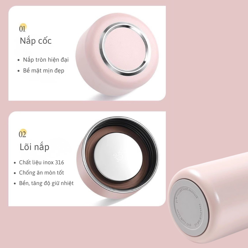  Bình giữ nhiệt nhỏ gọn in logo - BGN45 (hai dung tích) 