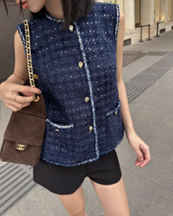 TUBYCATU | ÁO DẠ NAVY TWEED TOP (Limited)