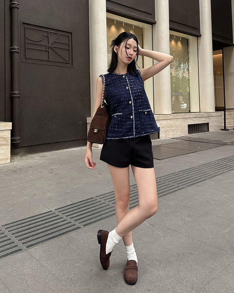 TUBYCATU | ÁO DẠ NAVY TWEED TOP (Limited)