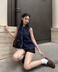 TUBYCATU | ÁO DẠ NAVY TWEED TOP (Limited)