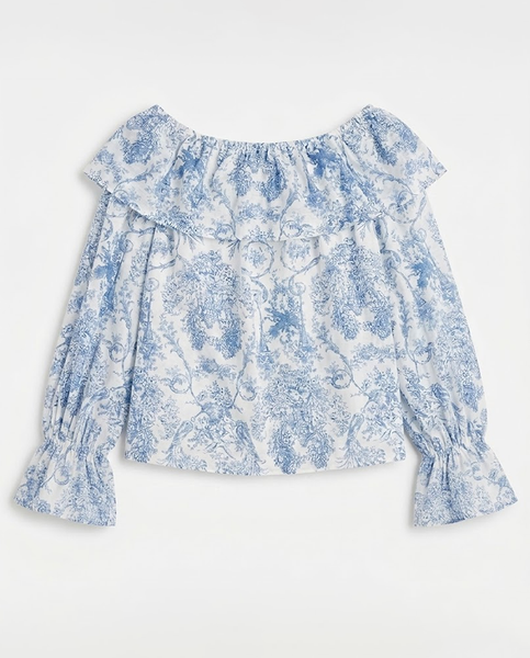 TUBYCATU | ÁO BLUE GARDEN OFF-SHOULDER TOP (Freesize)