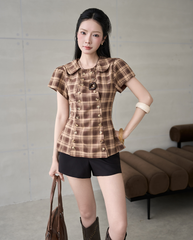 TUBYCATU | ÁO KIỂU MORI CHECK TOP