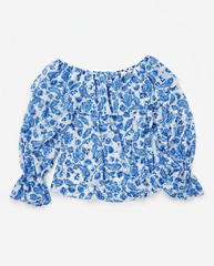 TUBYCATU | ÁO BẸT VAI BLUE BLOOM OFF-SHOULDER TOP (Freesize)