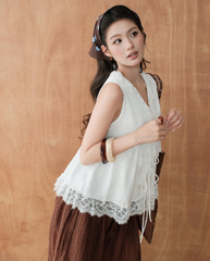 TUBYCATU | ÁO LỤA PHỐI REN JASMINE WHITE TOP