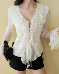 TUBYCATU | ÁO VOAN TƠ LILA POLKA RUFFLE