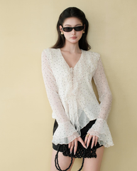 TUBYCATU | ÁO VOAN TƠ LILA POLKA RUFFLE