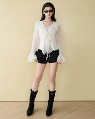 TUBYCATU | ÁO VOAN TƠ LILA POLKA RUFFLE