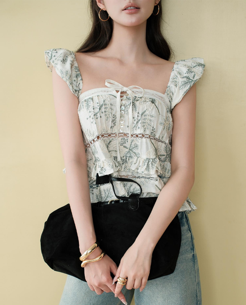 TUBYCATU | ÁO OLIVE LACE CROPTOP