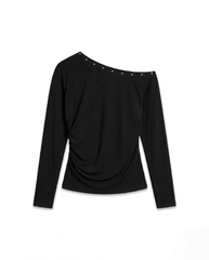 TUBYCATU | ÁO THUN DÀI TAY ĐÍNH ĐÁ MADGE LONG-SLEEVE (Freesize)
