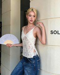 TUBYCATU | ÁO 2 DÂY RE HOA EVELYN LACE TOP