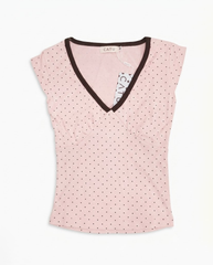 TUBYCATU | ÁO THUN CỔ V BONNIE DOT TOP