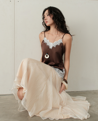 TUBYCATU | ÁO LỤA PHỐI REN LITA LACE TOP