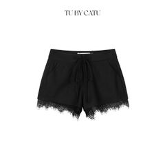 TUBYCATU | QUẦN SHORT ĐEN LAI REN