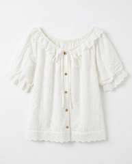 TUBYCATU | ÁO KIỂU PHỐI BÈO ROSELLE LACE TOP