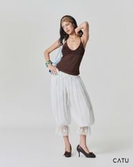 TUBYCATU | ÁO 2 DÂY CHẤT THUN TANA RUFFLE CAMI
