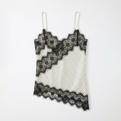 TUBYCATU | ÁO HAI DÂY PHỐI VIỀN REN CHIC LACE DOT CAMI