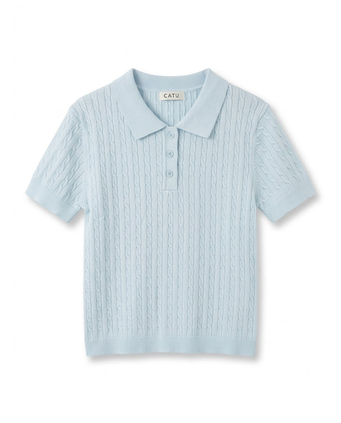 TUBYCATU | ÁO DỆT KIM VẶN THỪNG POLO BASIC TEE