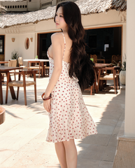 TUBYCATU | BỘ ÁO VÁY CHERRY DOT SET (Áo hai dây + Chân váy lửng)