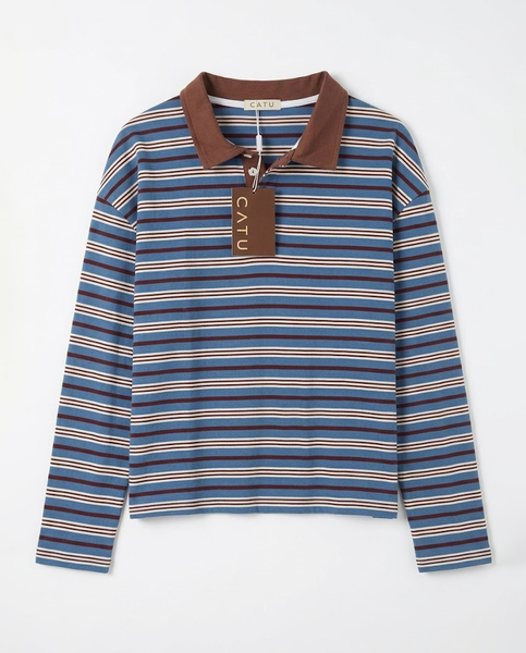 TUBYCATU | ÁO DỆT KIM DÀI TAY MARINE POLO