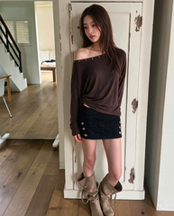 TUBYCATU | ÁO THUN DÀI TAY ĐÍNH ĐÁ MADGE LONG-SLEEVE (Freesize)