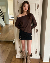 TUBYCATU | ÁO THUN DÀI TAY ĐÍNH ĐÁ MADGE LONG-SLEEVE (Freesize)