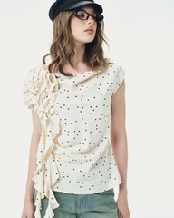TUBYCATU | CREAM POLKA DOT TOP