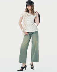 TUBYCATU | CREAM POLKA DOT TOP