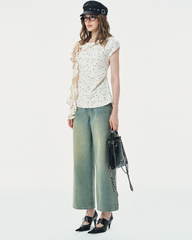 TUBYCATU | CREAM POLKA DOT TOP