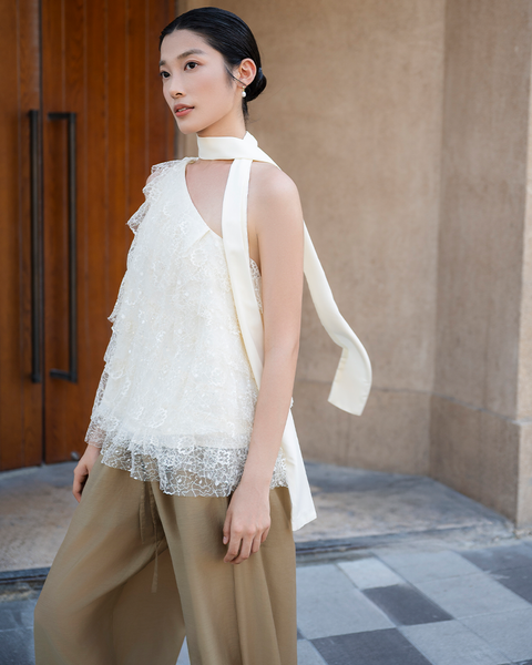 TUBYCATU | ÁO HARIM LACE TOP (Kèm dây lụa cổ)