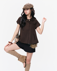 TUBYCATU | ÁO AVA BROWN TOP