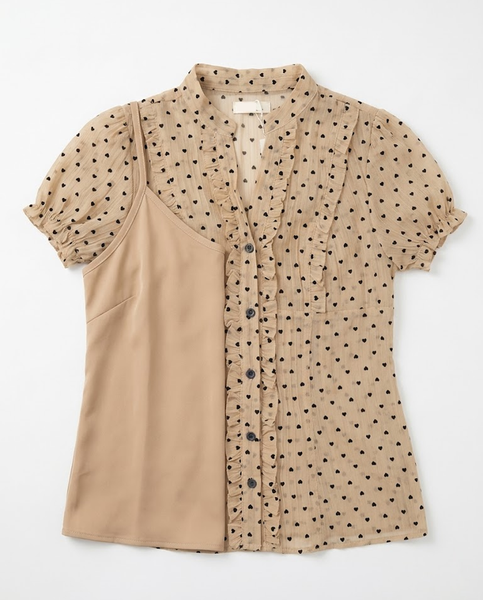 TUBYCTAU | ÁO SƠ MI TINY HEART TOP (Kèm áo lót lụa)