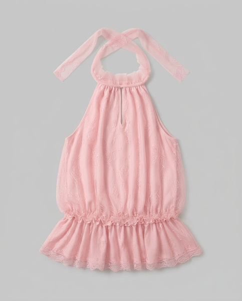 TUBYCATU | ÁO KIỂU YẾM CỘT DÂY DREAMY LACE TOP - PINK (Freesize)