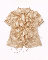 TUBYCATU | ÁO KIỂU PHỐI BÈO PEARL RUFFLE TOP