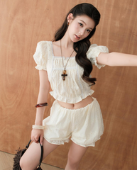 TUBYCATU | BỘ ÁO VÀ QUẦN BÍ CREAMY PUFF SET