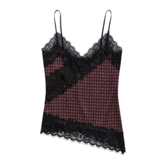 TUBYCATU | ÁO HAI DÂY PHỐI REN ROSY PLAID CAMI