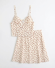 TUBYCATU | BỘ ÁO VÁY CHERRY DOT SET (Áo hai dây + Chân váy lửng)