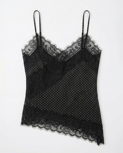 TUBYCATU | ÁO HAI DÂY PHỐI VIỀN REN CHIC LACE DOT CAMI