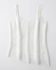 TUBYCATU | ÁO HAI DÂY PHỐI VIỀN REN CHIC LACE DOT CAMI