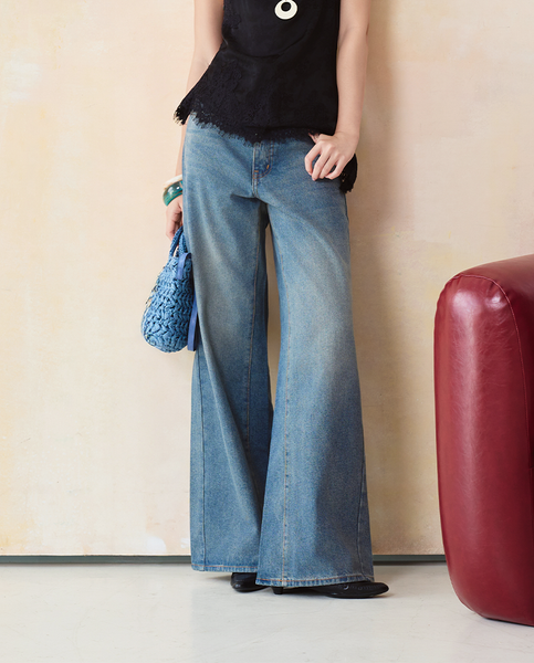 TUBYCATU | QUẦN JEANS ỐNG SUÔNG BLUE WASH